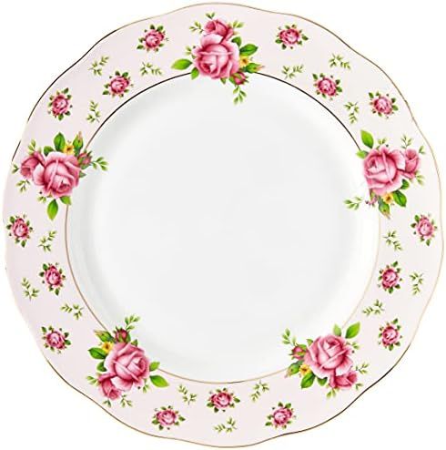 Royal Albert New Country Roses Vintage Dinner Plate, 10.4", Mostly White with Pink Multicolored Flor | Amazon (US)