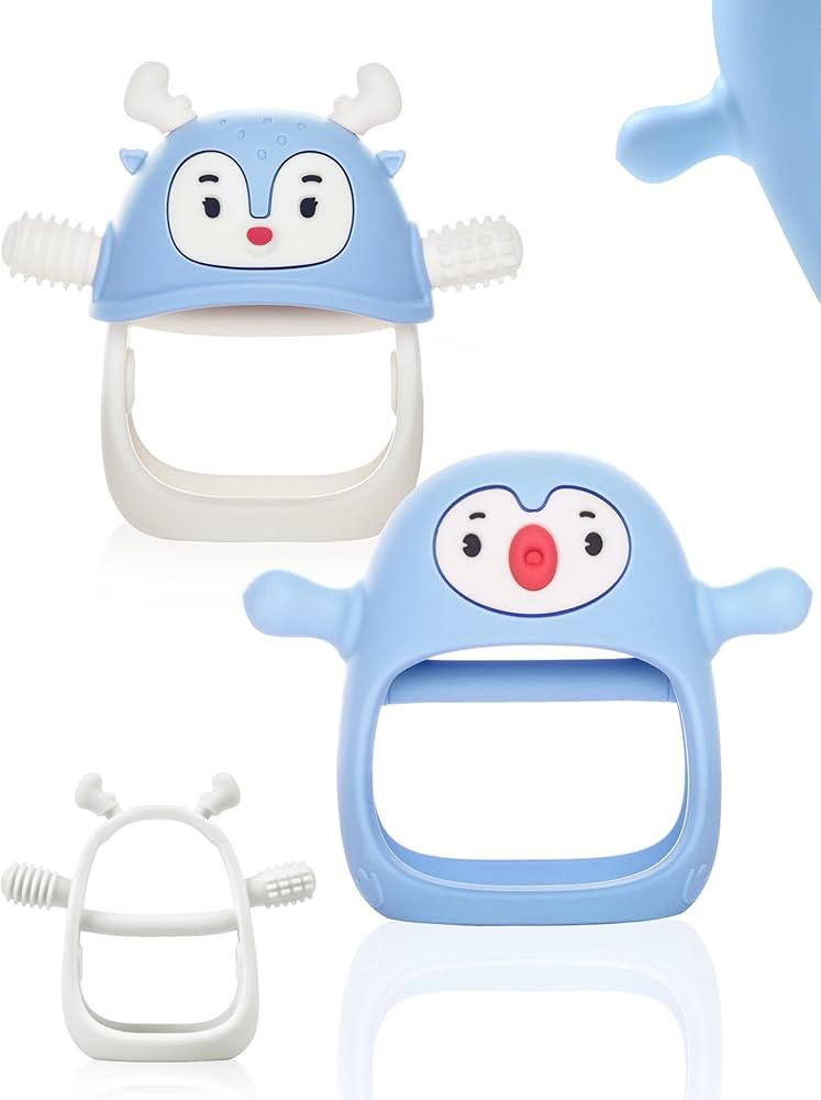 Smily Mia Penguin and Reindeer 2Pack Baby Teething Toys Gift Set for 0-18Months Babies | Amazon (US)