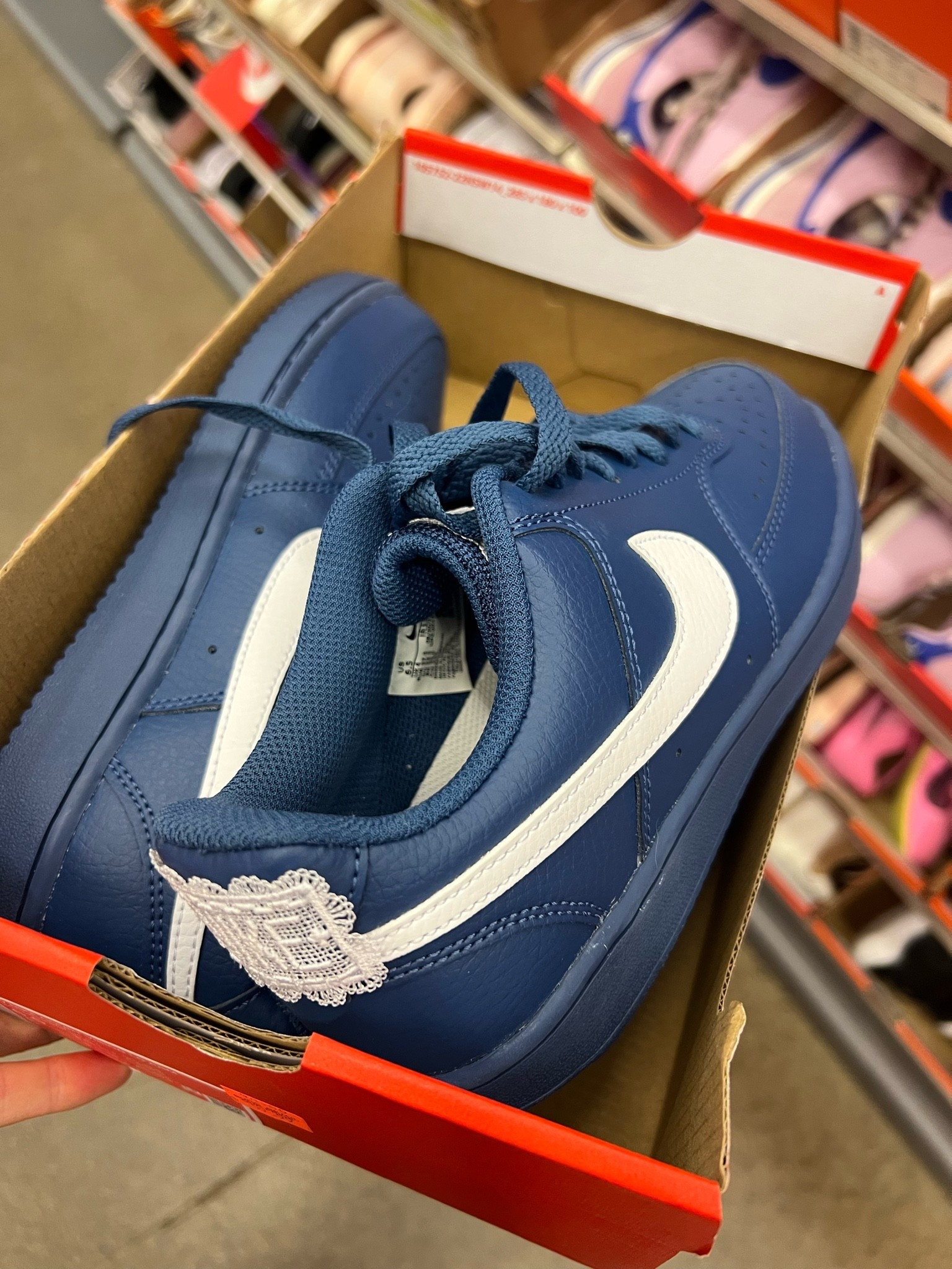 The cutest navy Nikes with white accent. I love the lace tag on the back! On sale now

#LTKfitnessgoals #LTKActive #LTKSaleAlert