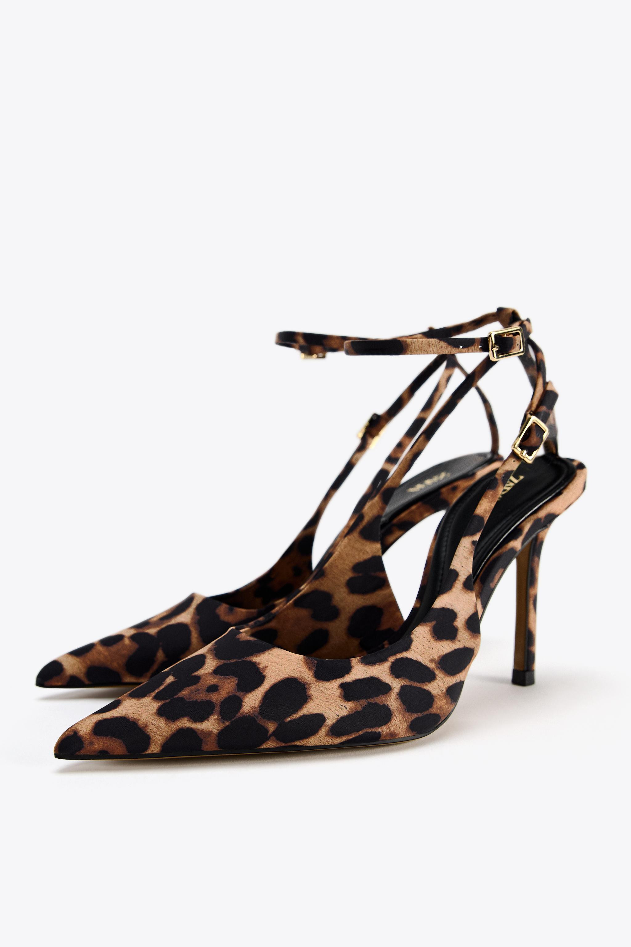 LEOPARD SLING BACK HEELS | Zara US