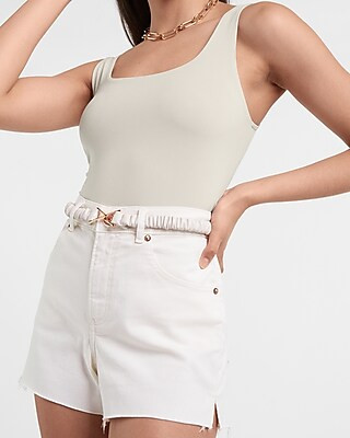 Fitted Square Neck Thong Bodysuit | Express