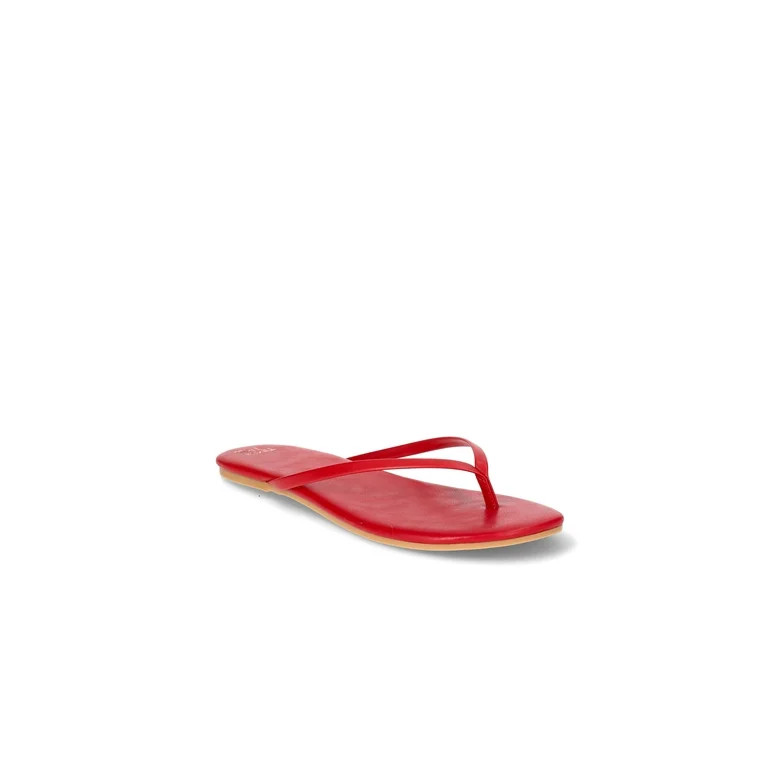 Time and Tru Women's Barely There Thong Sandals, Wide-Width Available | Walmart (US)