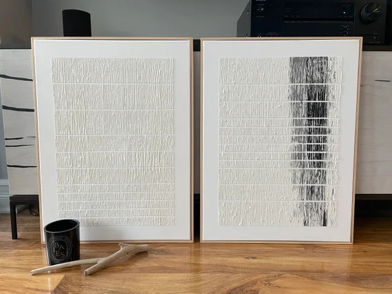 BETWEEN the LINES | Extra large | Textured plaster wall art | Minimalist art | White textured wal... | Etsy (US)