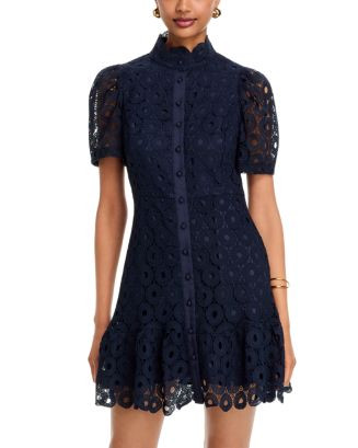 Geo Lace Short Sleeve Mini Dress - Exclusive | Bloomingdale's (US)