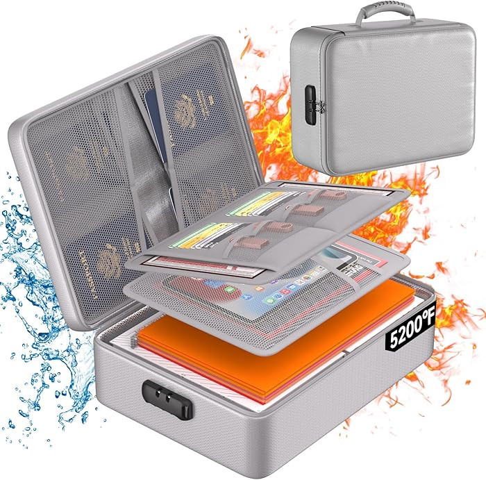 DocSafe 5200°F Document Organizer with Lock,Upgraded Heat Insulated Fireproof＆Waterproof Box 8... | Amazon (US)