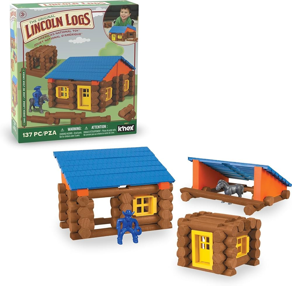 LINCOLN LOGS – Oak Creek Lodge – 137 Pieces - Real Wood Logs-Ages 3+ - Best Retro Building Gi... | Amazon (US)