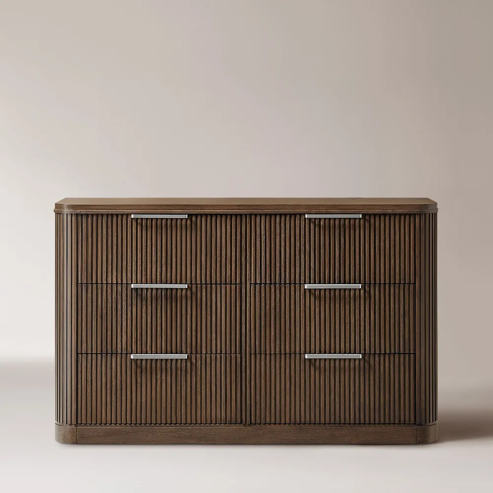 Finnley 62" Fluted 6-Drawer Dresser | Hernest