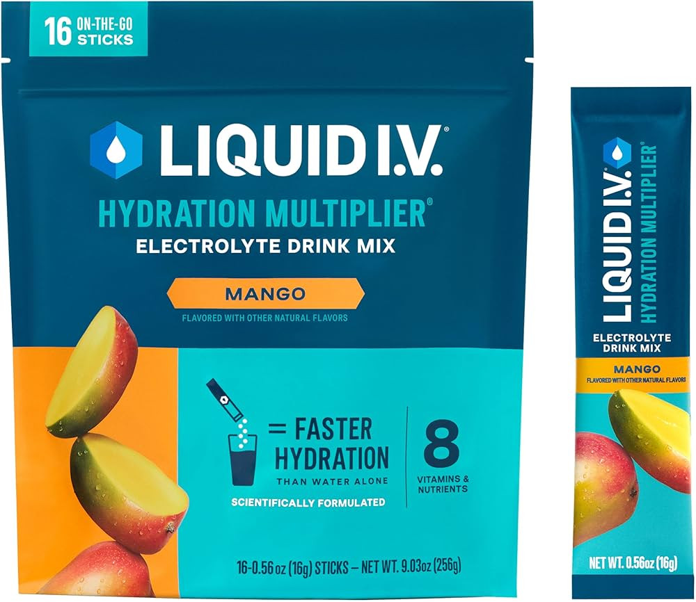 Liquid I.V.® Hydration Multiplier - Mango | Electrolyte Powder Drink Mix | 1 Pack (16 Servings) | Amazon (US)