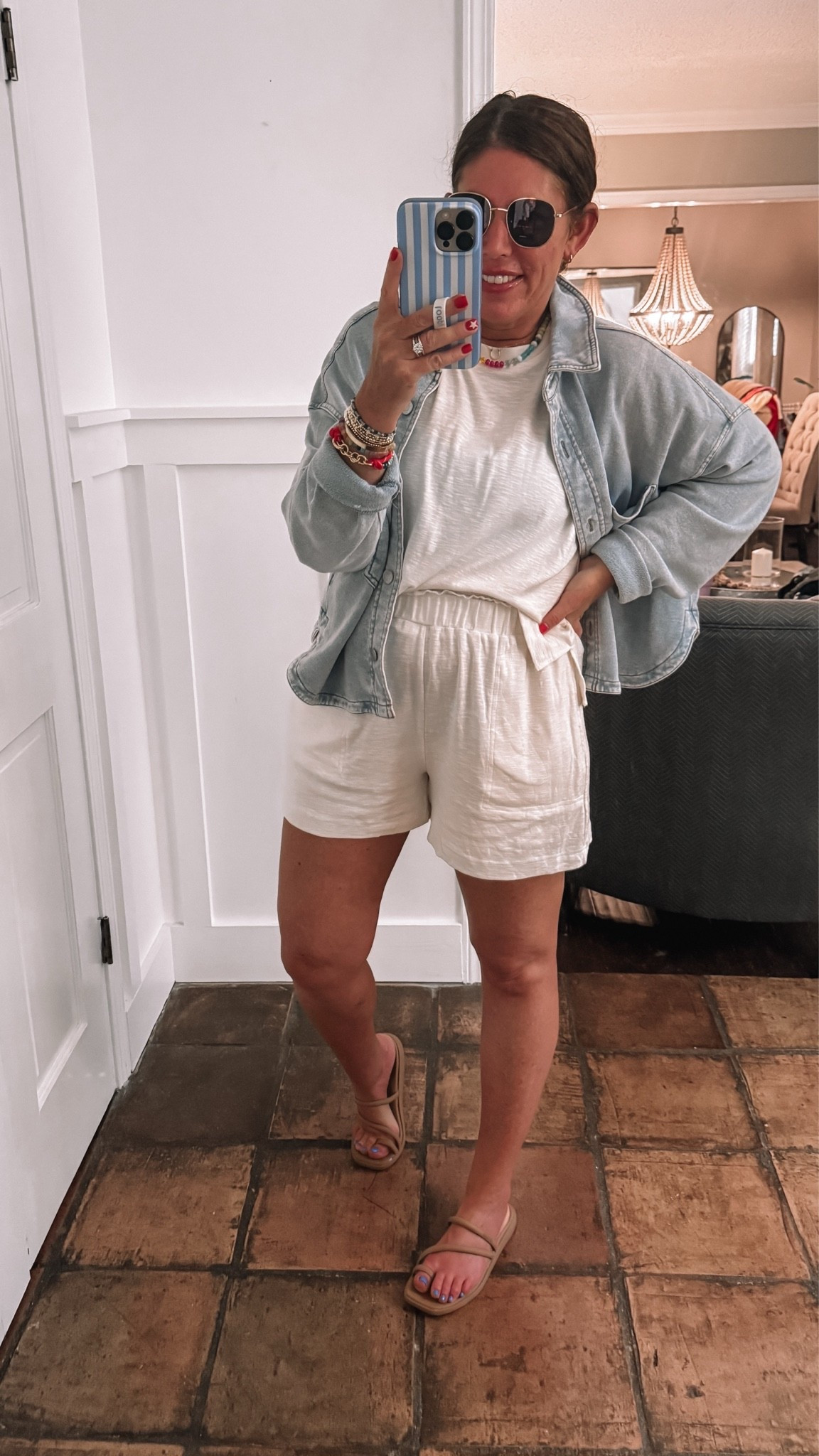 Super cute travel outfit/ summer outfit/ vacation outfit

My favorite look for less short set from Amazon with the cutest details on the back of the shirt. Rayon blend so comfy. I’m wearing a large.

Cropped knit denim jacket/size large

My favorite croc sandals

Polarized aviator sunglasses

Multicolored Gemstone necklace

#LTKOver40 #LTKSaleAlert #LTKootd