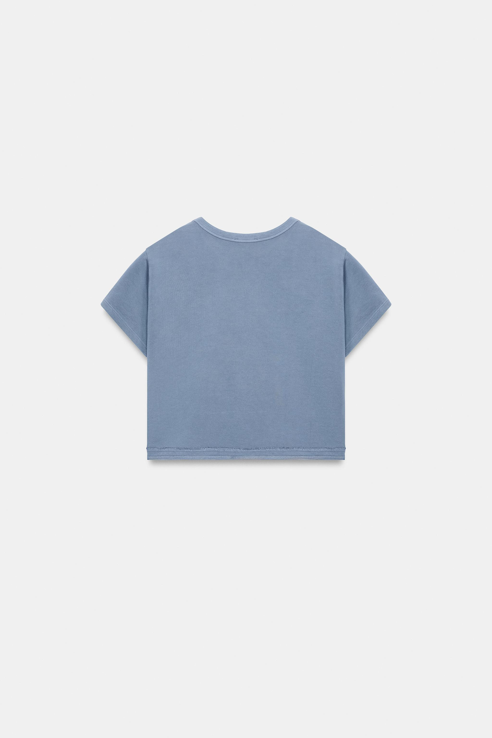 CROPPED WASHED EFFECT T-SHIRT | Zara US