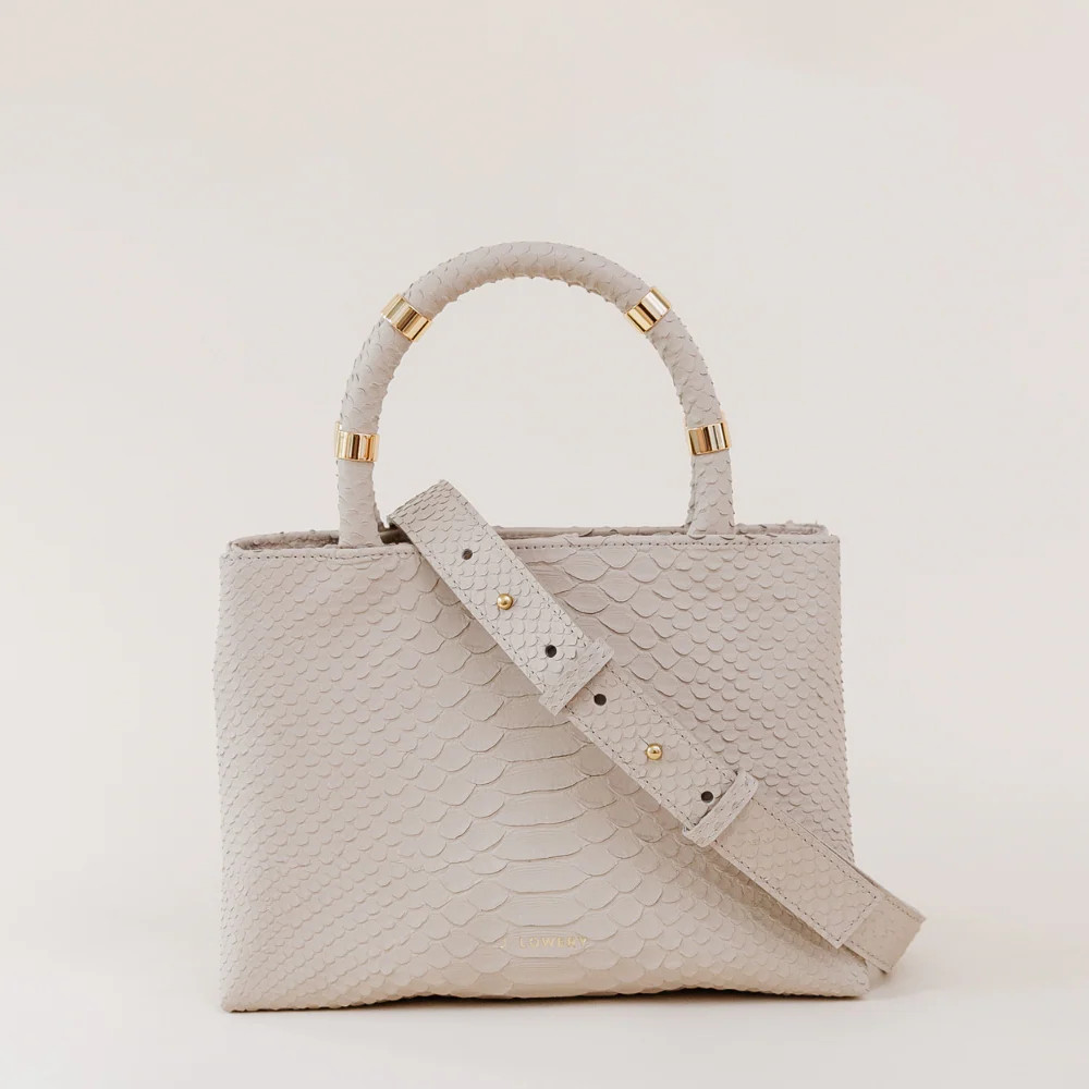 J. LOWERY WILLIAM Crossbody Tote | Beige Python | J. LOWERY