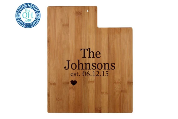 Utah State Shaped Cutting Board Personalized Wedding Moving New Home House Housewarming Closing U... | Etsy (US)