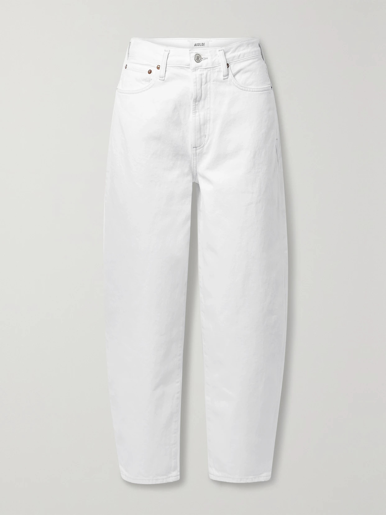 AGOLDE - Balloon High-rise Tapered Jeans - White | NET-A-PORTER (US)