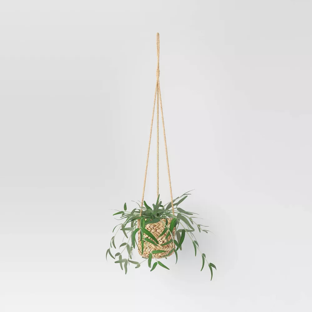 Faux Salix Leaf in Woven Pot Wall Sculpture Green - Threshold™ | Target
