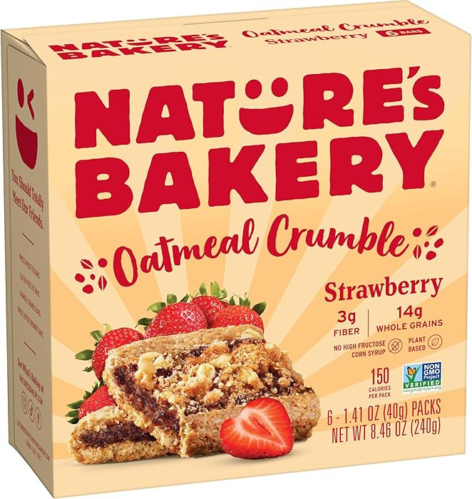 Nature's Bakery Oatmeal Crumble Strawberry Bars, 1.41 Oz, 6 Ct | Amazon (US)