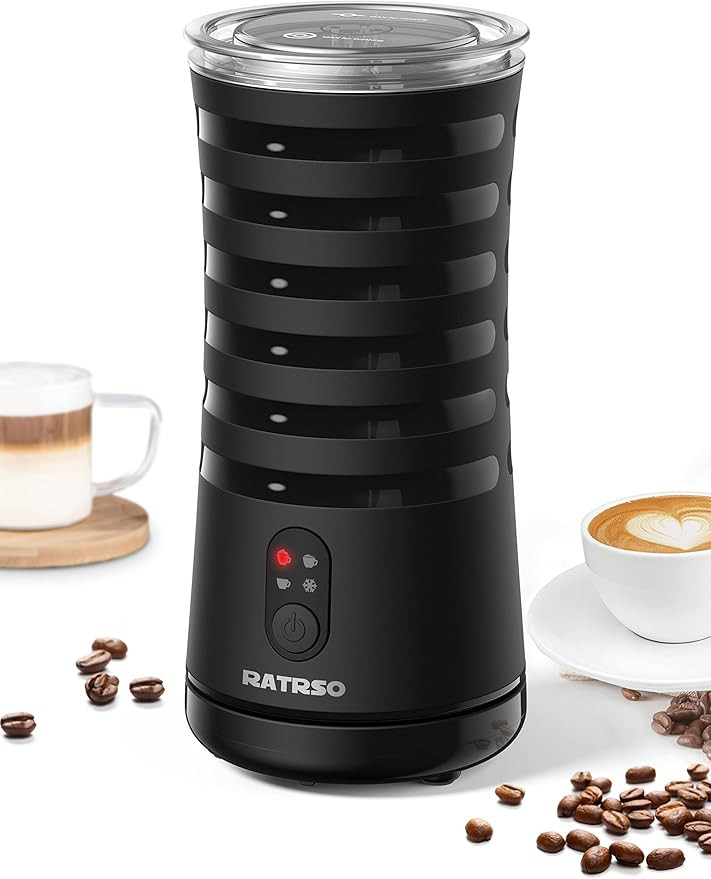RATRSO Milk Frother, Electric Milk Steamer Soft Foam Maker with Two Whisks for Frothing and Heati... | Amazon (US)