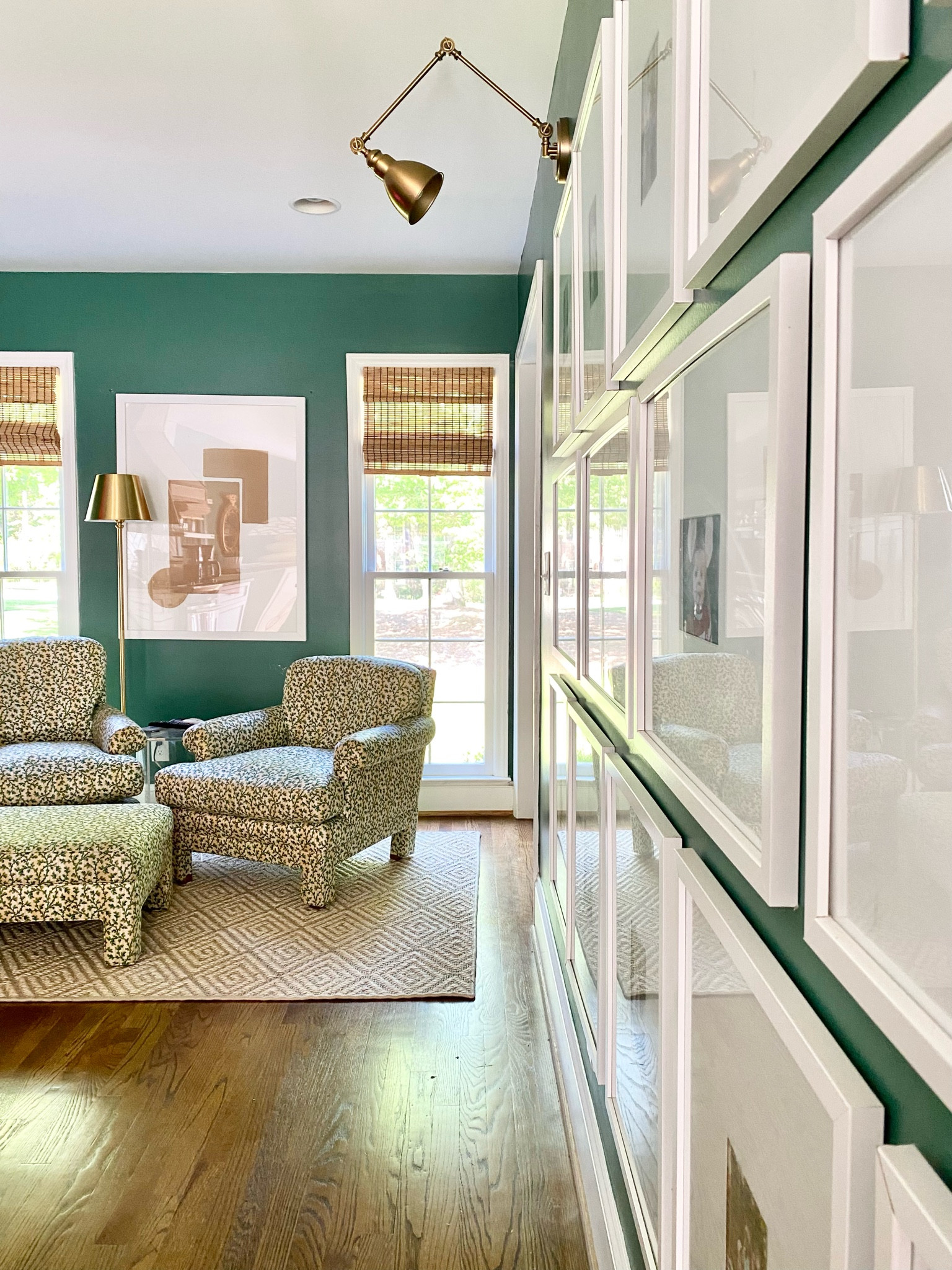 Kitchen sitting area, home decor, sisal rug, brass floor lamp, library sconce 

#LTKhome
