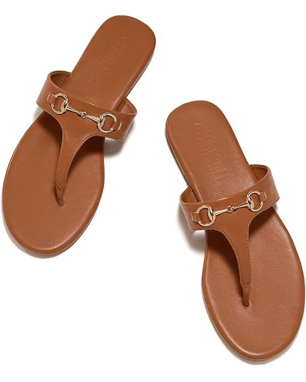 Womens Flat Slide Sandals Metal Chain Slip on Flip Flops | Amazon (US)