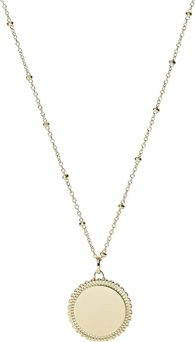 Fossil Women's Plated Stainless Steel Engravable Personalized Gift Pendant Chain Necklace | Amazon (US)