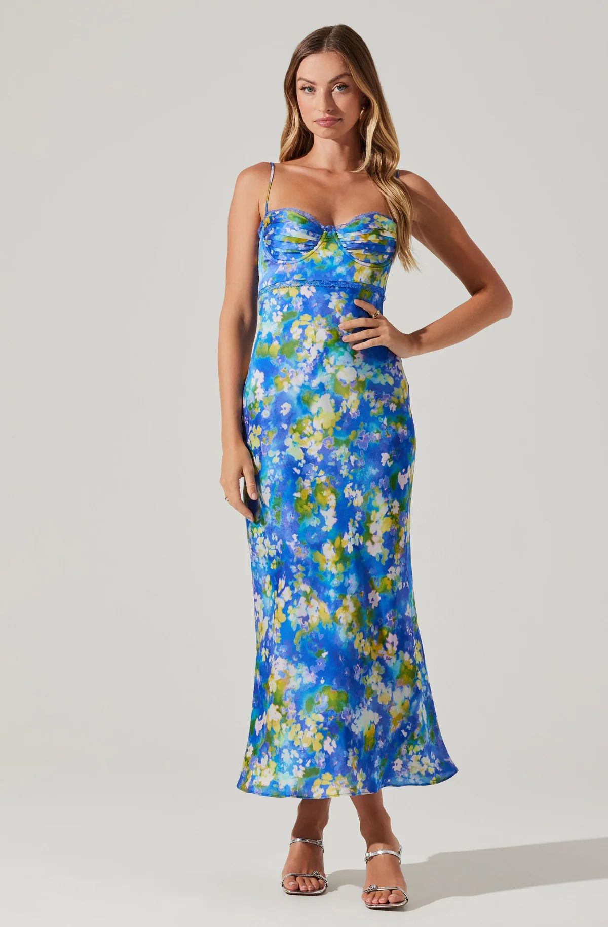 Florianne Floral Satin Maxi Dress | ASTR The Label (US)