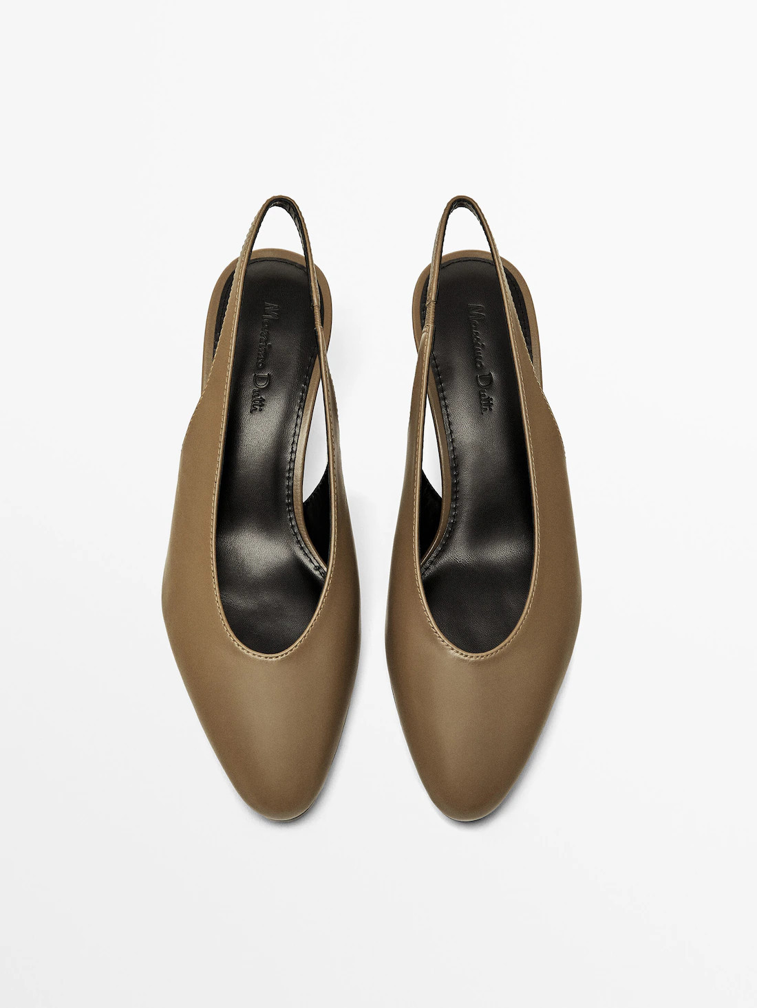 Round toe slingback heeled shoes | Massimo Dutti UK