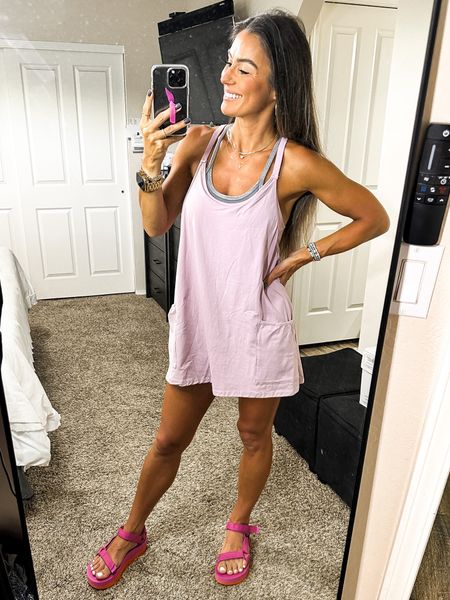Amazon free people hot shoe mini dress dupe - the closest to the real thing I’ve found! I’m in a small. I’d recommend going up one size from your true size for length. 

Free people happiness runs tank Xs/small

Tevas- I got my smaller size and they fit perfect - this color goes in and out of stock but they are so comfortable!

#LTKFind #LTKunder100 #LTKshoecrush