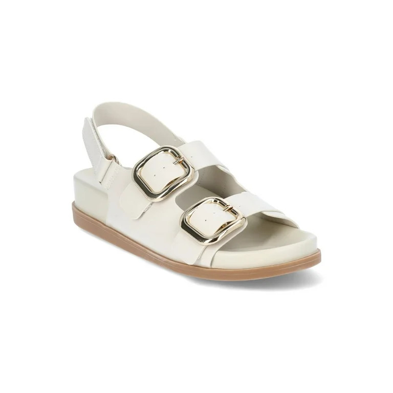 Time and Tru Women's Dad Buckle Slingback Sandals, Sizes 6-11 - Walmart.com | Walmart (US)