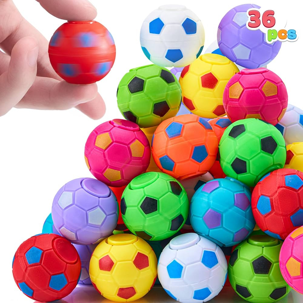 JOYIN 36 Pack Soccer Fidget Spinners for Kids, Soccer Party Favors, Fidget Toys Bulk, Stress Ball... | Amazon (US)