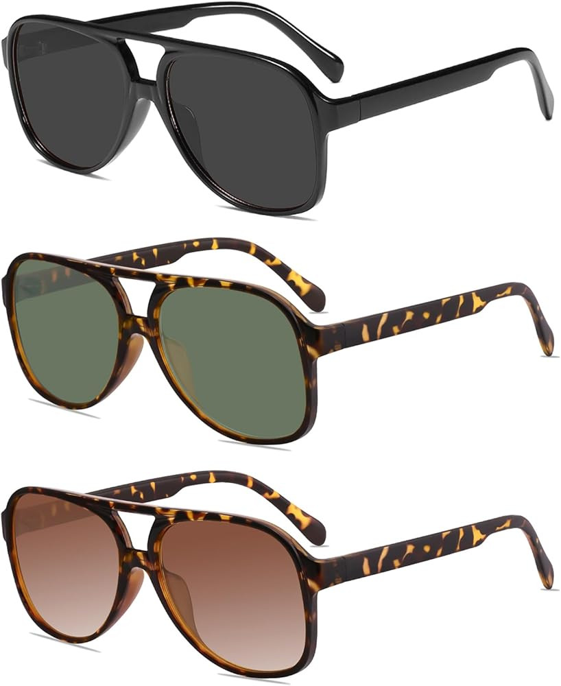 YDAOWKN Retro Aviator Sunglasses for Womens Mens Large Frame Classic 70s Vintage Sunglasses Aviat... | Amazon (US)