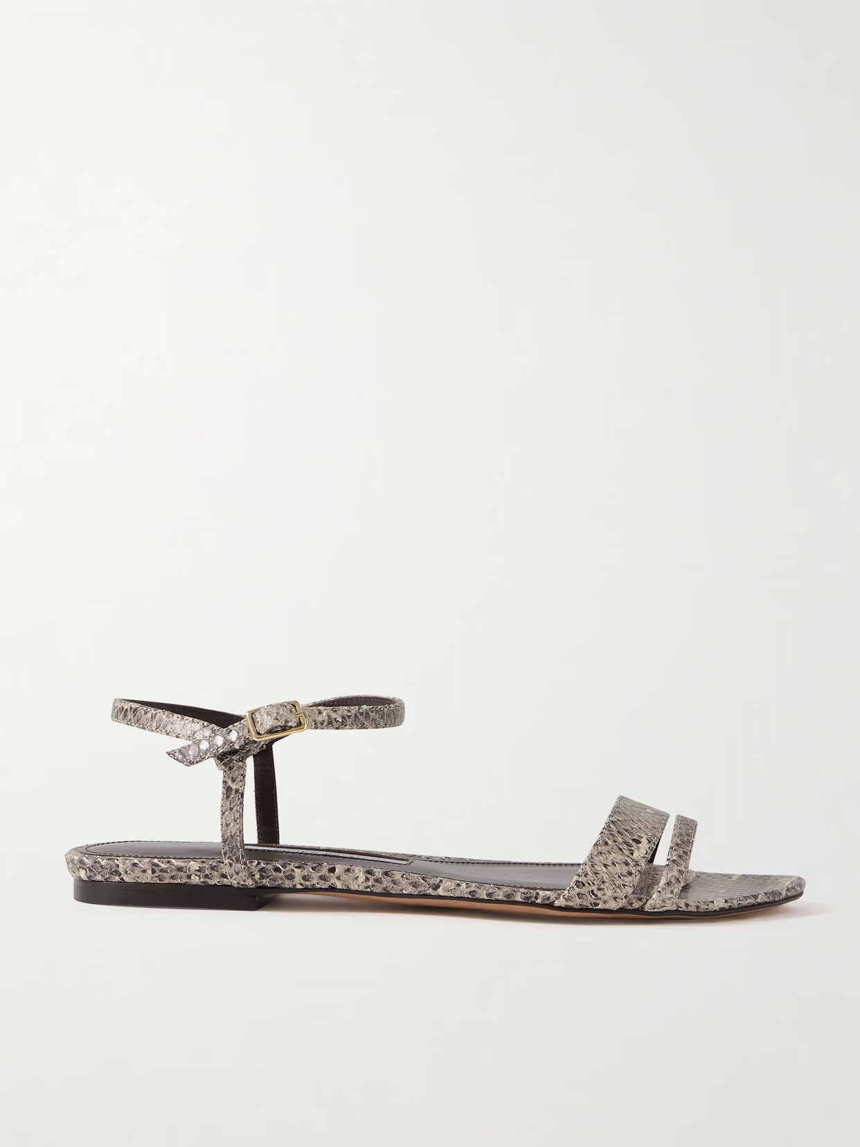 Emme Parsons - Simple Snake-effect Leather Sandals - Animal print | NET-A-PORTER (US)