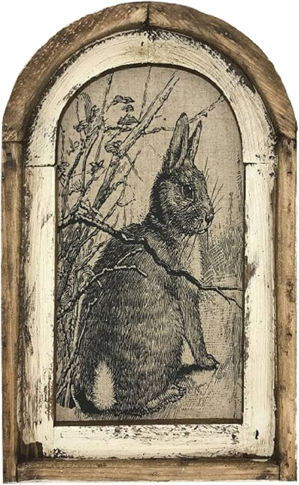 12 * 8 Inch Bunny Decor French Country Decor, Rabbit Wall Art Rustic Farmhouse Decor, Rustic Wood... | Amazon (US)