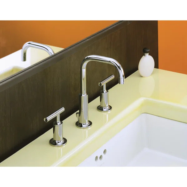 K-14406-4-SN Purist Widespread Faucet with Drain Assembly Low Lever Handles and Low Gooseneck Spo... | Wayfair North America