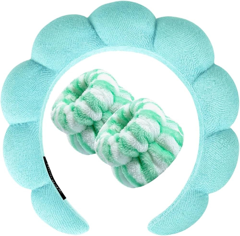 Zkptops Spa Headband for Washing Face Sponge Makeup Skincare Headband Bubble Hairband for Women G... | Amazon (US)