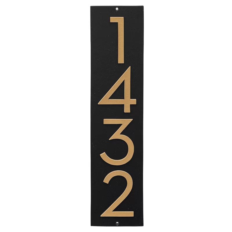 Floating Modern 3" Number Vertical Address Plaque (4 Digits) | Wayfair North America