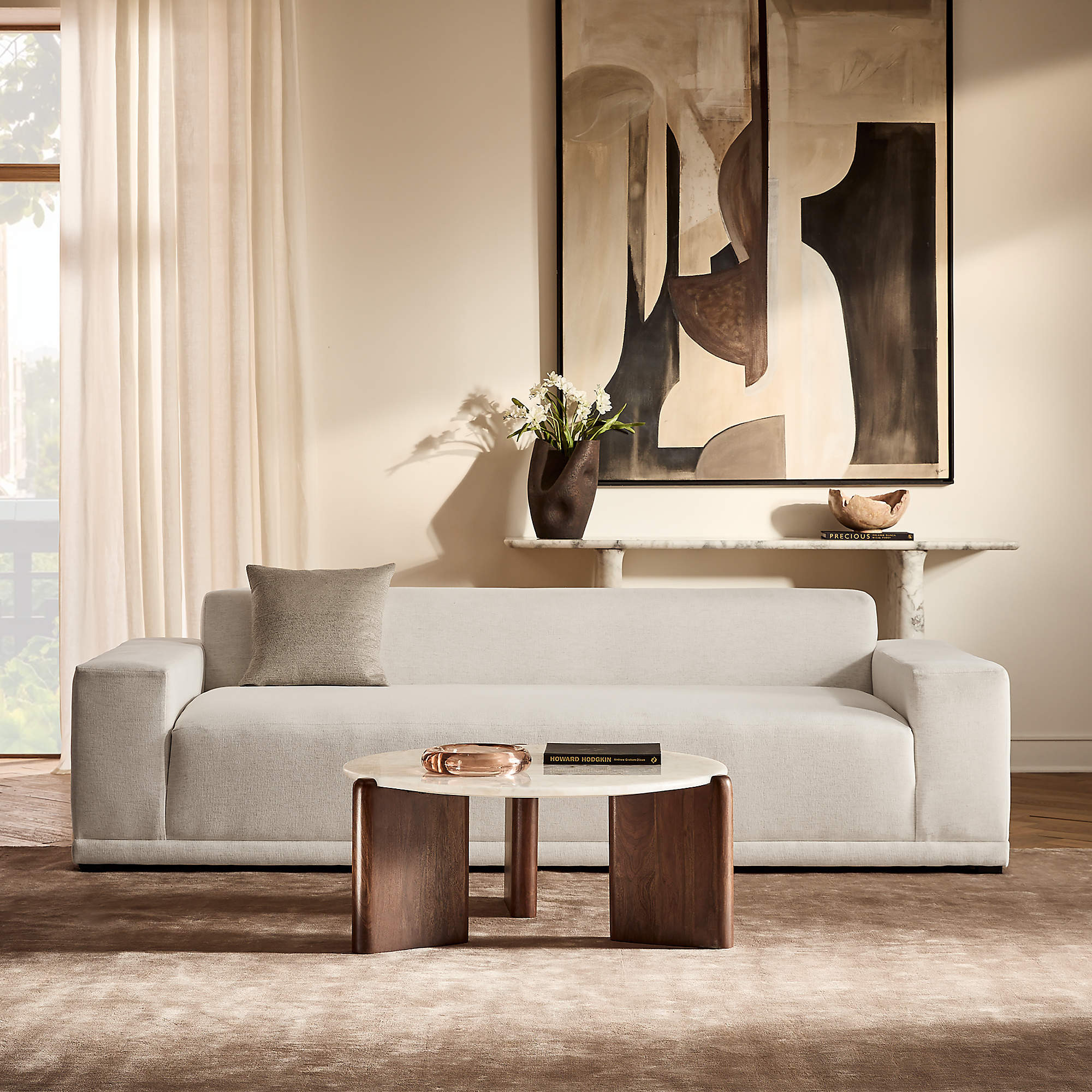 Santoro 37" Round White Quartz Coffee Table + Reviews | CB2 | CB2