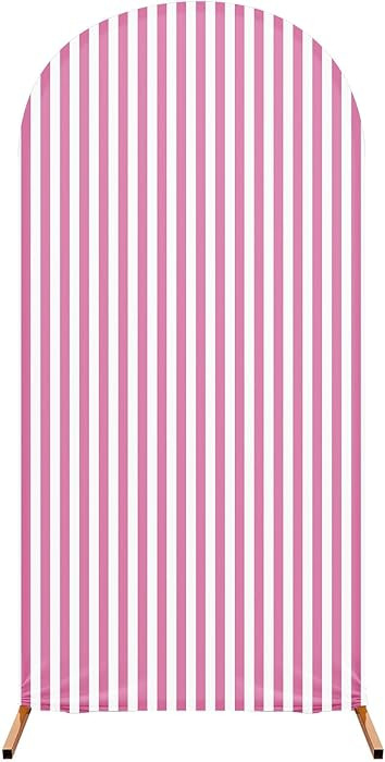7.2 ft Princess Party Arch Backdrop Striped Arch Spandex Stretch Backdrop Stand Cover for Wedding... | Amazon (US)
