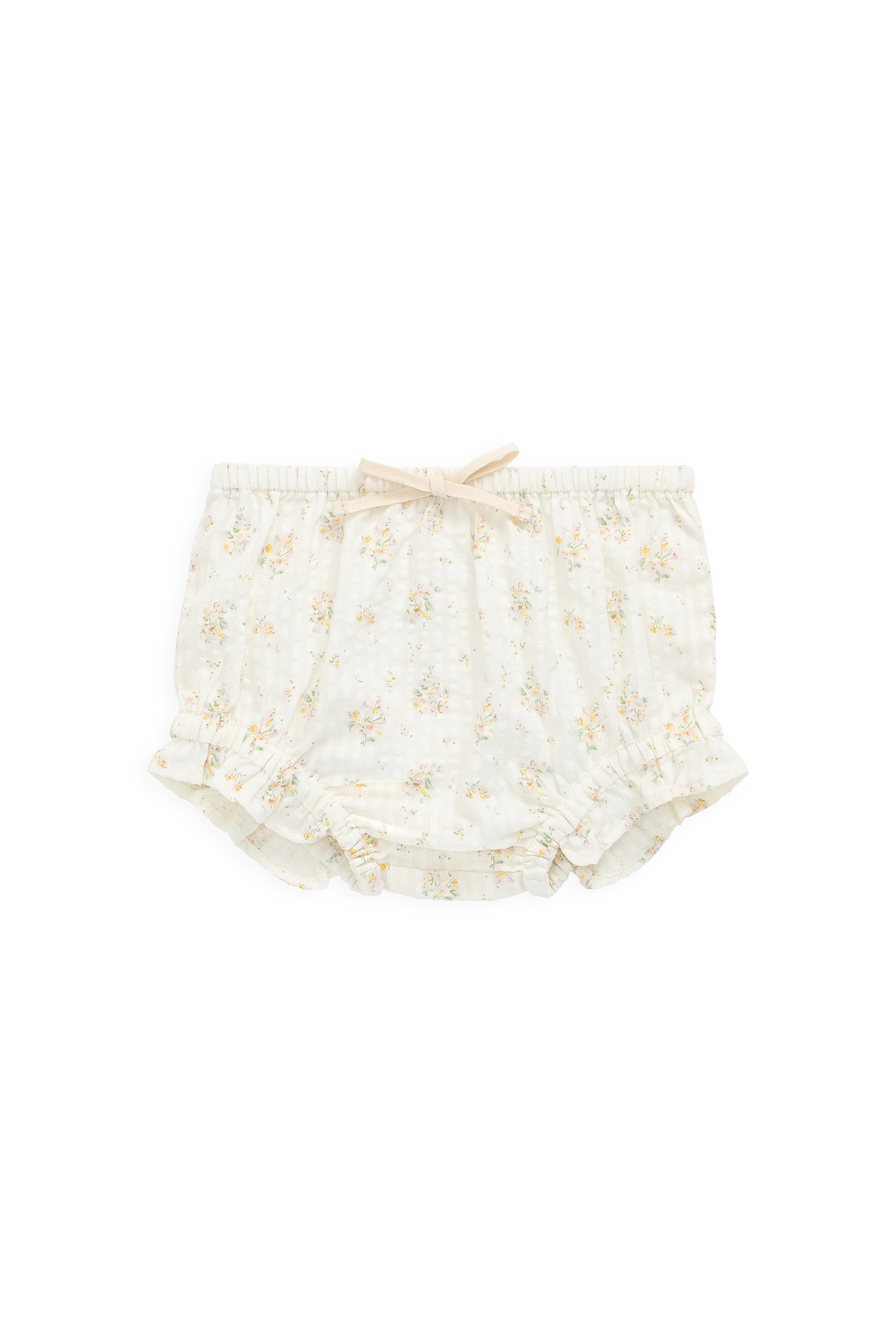 Organic Cotton Frill Bloomer-Justine Parchment | Jamie Kay
