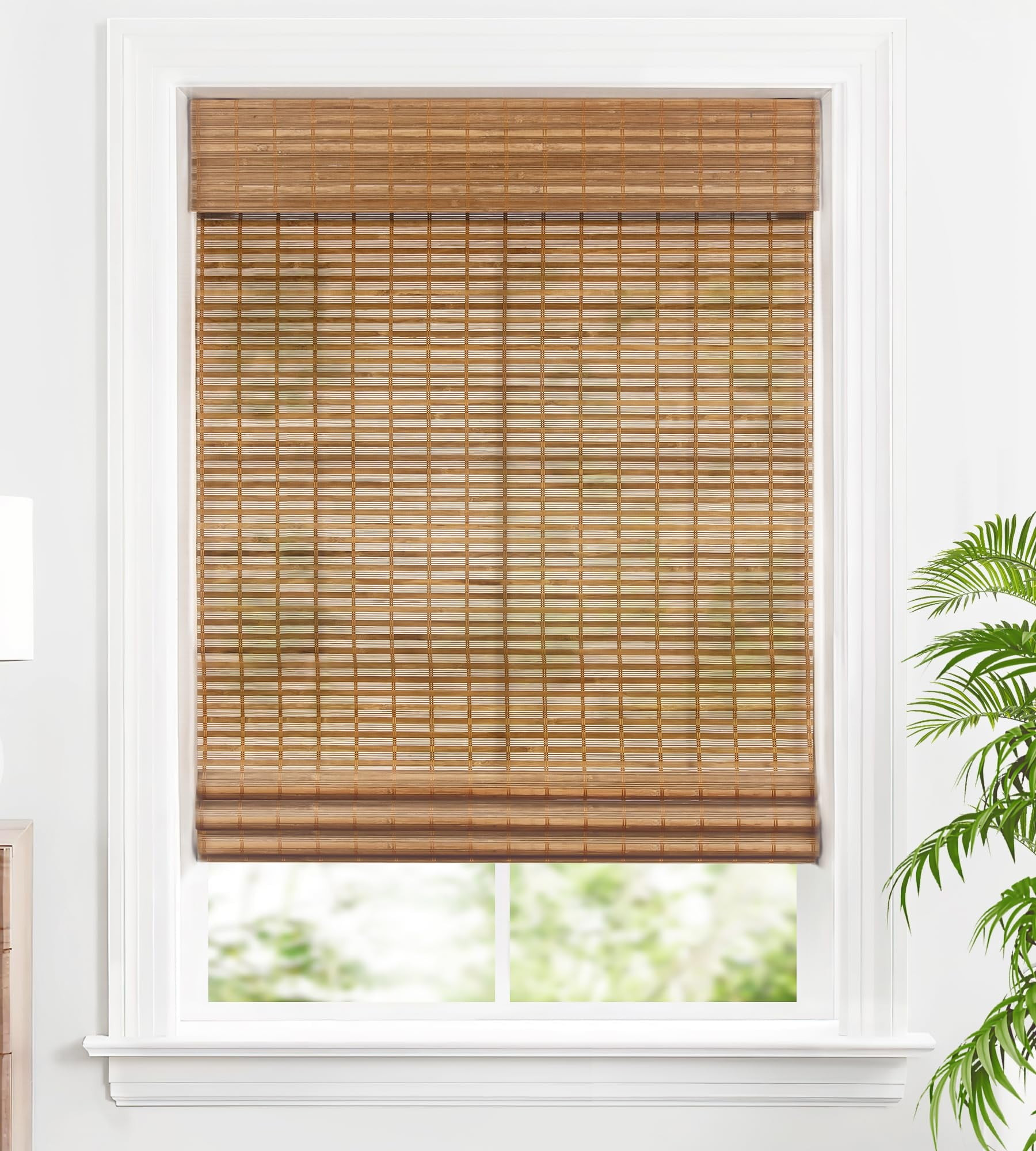 LazBlinds Cordless Natural Bamboo Roll-up Roman Shade, Squirrel, 22.6" x 60" - Walmart.com | Walmart (US)