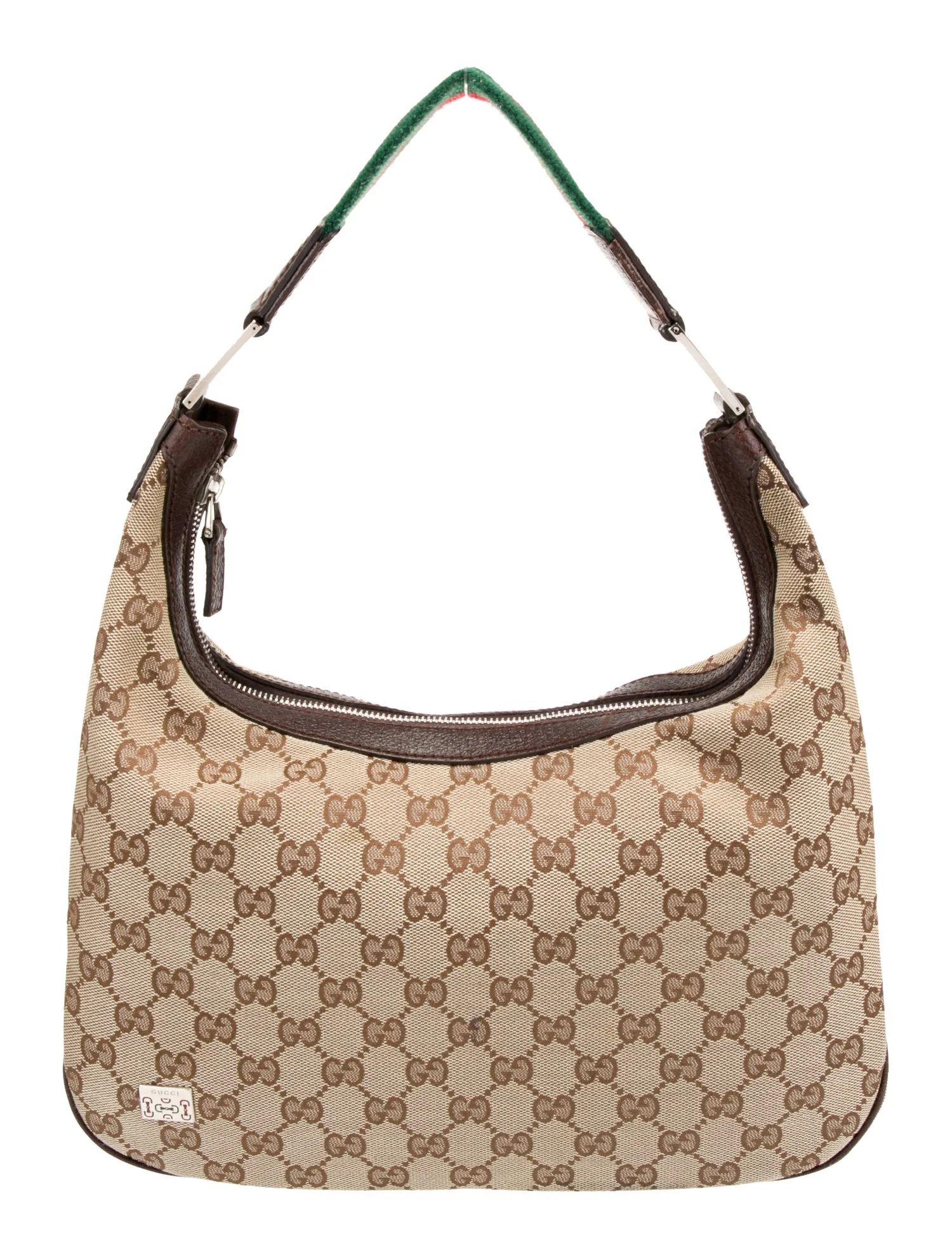 GG Canvas Large Pop Web Hobo | The RealReal