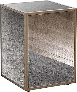 Lana Antique Brass Mirrored Glass Side Table by Inspire Me Home Decor | Amazon (US)