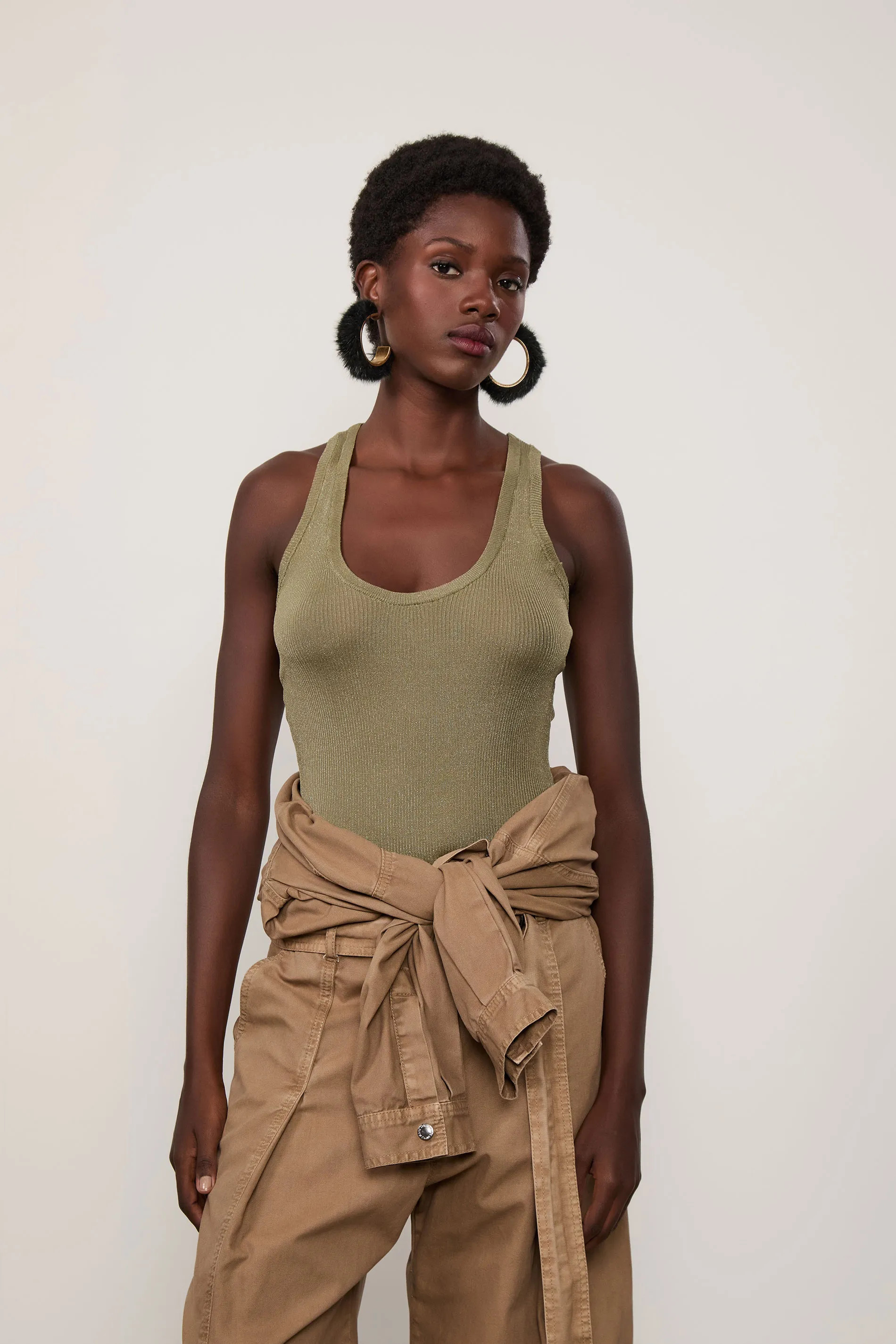 Regata De Tricot Rib Com Transparência | OffPremium (BR)