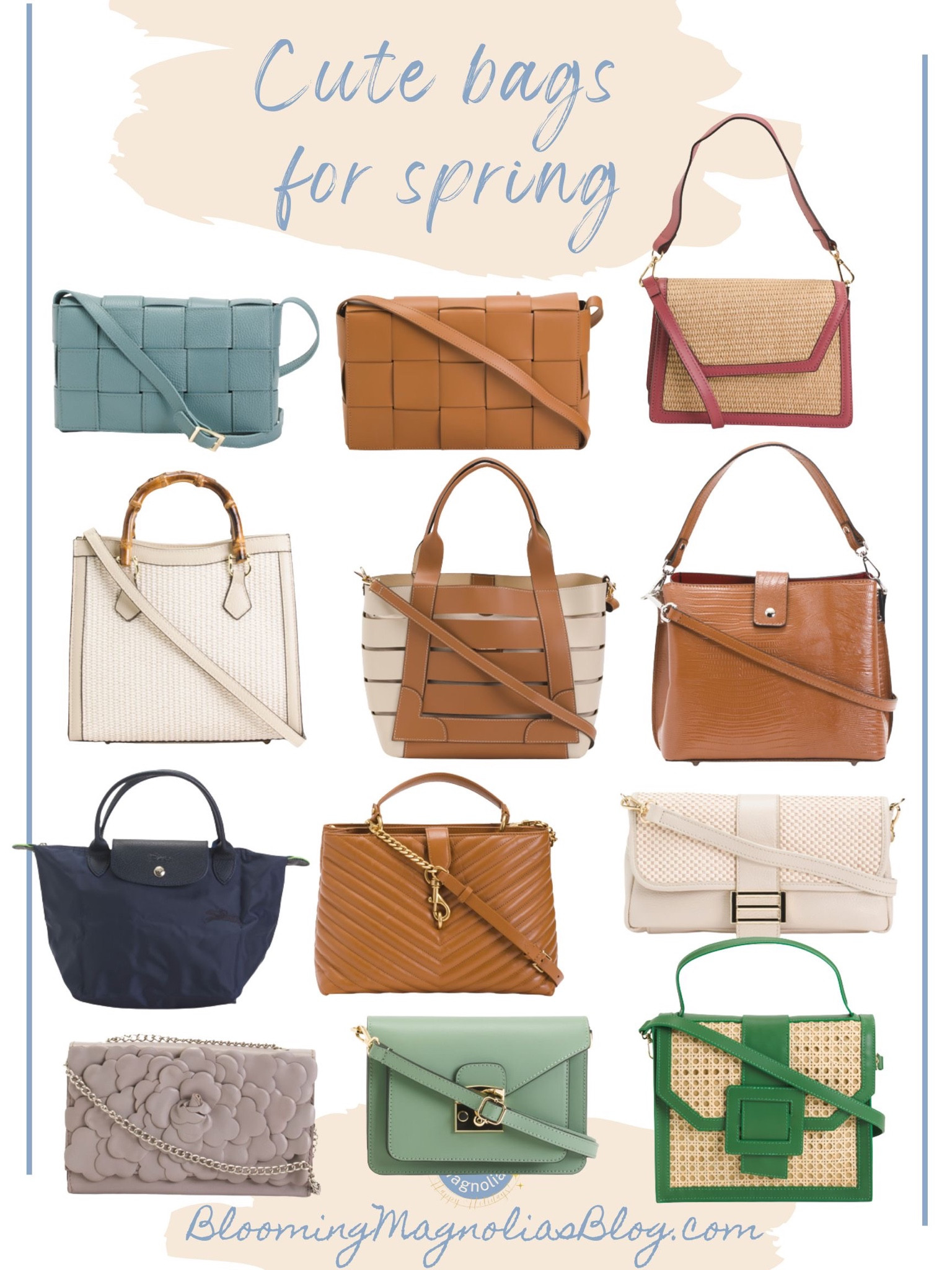 Bags for spring: woven bag. Leather and raffia bad. Buckle satchel. 

#LTKFind #LTKitbag