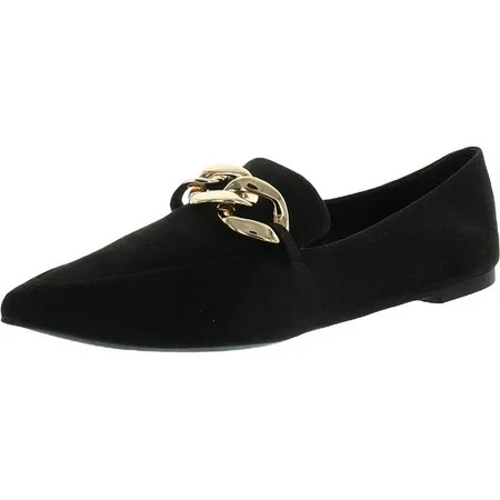 Steve Madden Famed Pointed Closed Toe Slip-On Loafer Flat Black Suede (Black Suede 8.5) | Walmart (US)