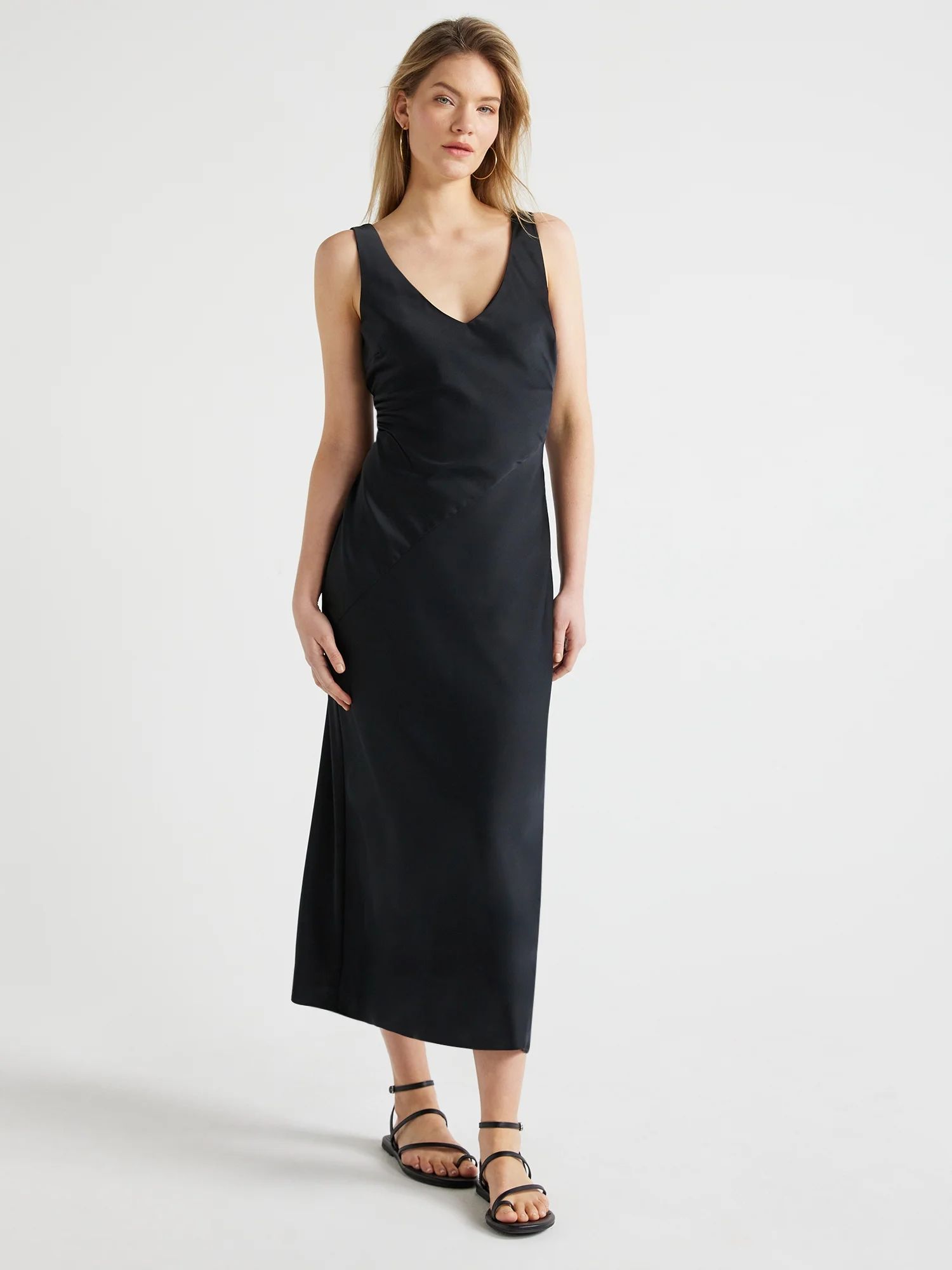 Scoop Women's V-Neck Slip Dress, Sizes XS-XXL - Walmart.com | Walmart (US)