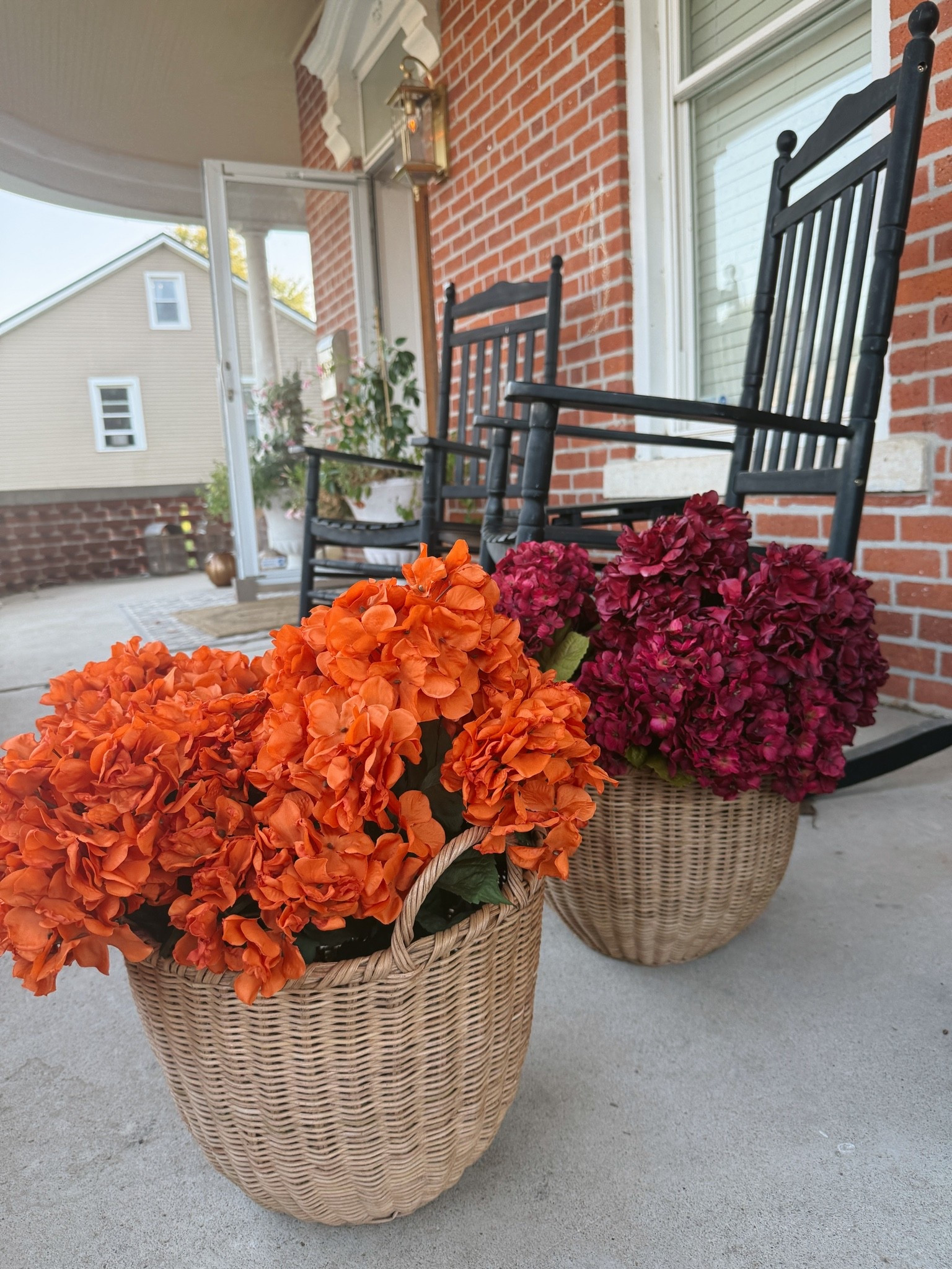 Hydrangeas and baskets #falldecor #LTKhome