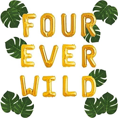 13 PCS JeVenis FOUR EVER WILD Balloon Forever wild birthday Party 4 ever wild Party Decoration Fo... | Amazon (US)