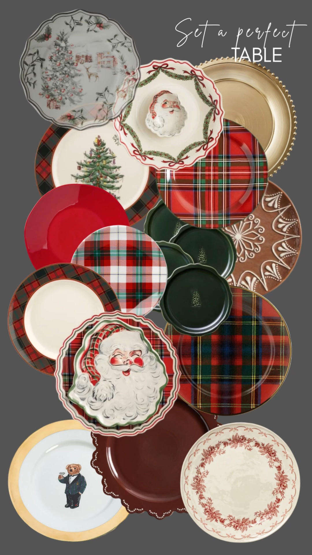 🎄 The ultimate guide to setting the perfect, festive Christmas table! 🦌

More is more when it comes to holiday dinnerware! Mixing and matching patterns like tartan plaid, classic Santa plates, and elegant holiday scenes is the secret to a rich, layered, and beautiful table.

The key is sticking to a consistent color palette: rich reds, deep greens, and warm gold accents. Which stack is your favorite? 👇

#ChristmasTableSetting #HolidayDinnerware #PlaidChristmas #TraditionalChristmas #Tablescape #MixingPatterns #SantaPlates

#LTKSeasonal #LTKHome #LTKHoliday