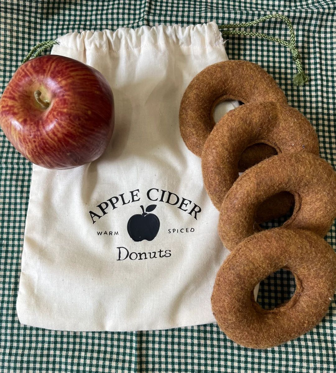 Felt Apple Cider Donuts With Storage Bag - Etsy | Etsy (US)