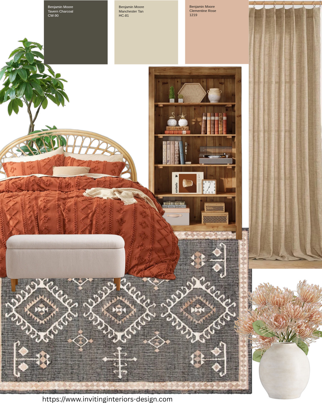Youthful, summer vibes. 

How to achieve Bohemian... Have a look at my past 4 posts for a collection of Boho ideas. Need more colours and ideas for this fun look?
Send me a quick note here 👇
https://www.invitinginteriors-design.com/contact
Bohemian l Boho l Bedroom l Design Coach l Wayfair l Amazonmusthaves l storage l furniture l drapery l curtains l rugs l colour palettes l mood boards l 

 #LTKsummer #LTKhome #LTKstyletip