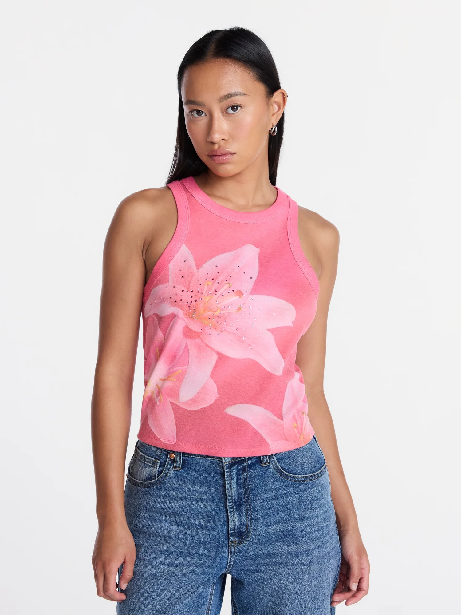 Madden NYC Women's Rhinestone Tank Top, Sizes XXS-XXL - Walmart.com | Walmart (US)